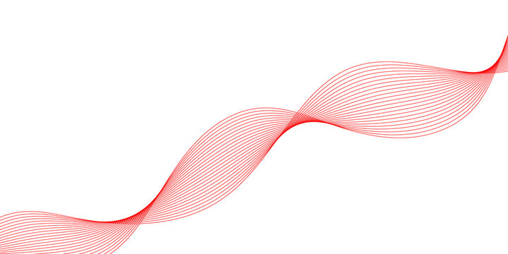 Dynamic Red Line Wave Abstract Background