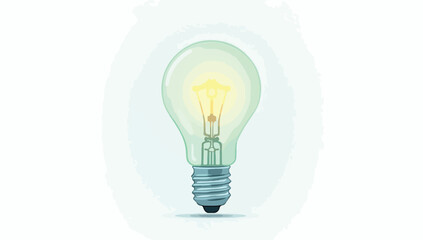 Bright lightbulb icon with glowing idea concept. Minimalist vector illustration of innovation and creativity for business solutions. © Muhammad