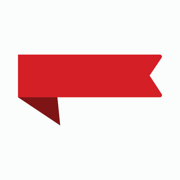 Red blank ribbon banner vector illustration for your text. classic decorative flag tape for sale, discount, special offer, announcement, award, celebration, promotion, festive, horizontal.
