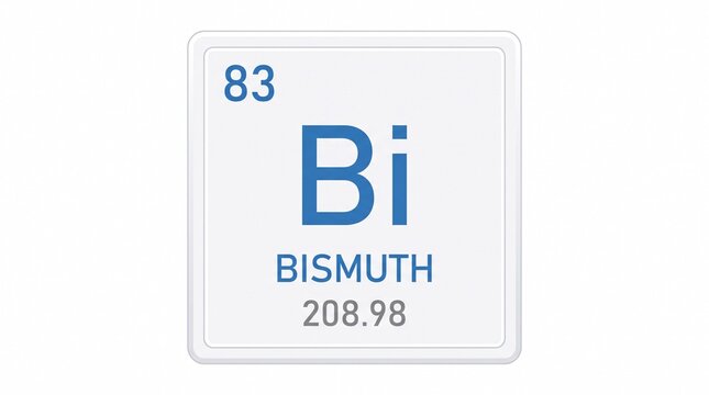 Bismuth Chemical Element Periodic Table Sign with Atomic Number and Mass
