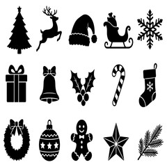 Fototapeta premium Christmas holiday icon set