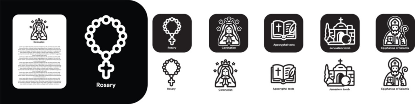 premium ultra bold line icon set for Assumption of Mary