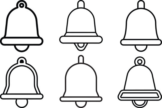 Notification Bell Vector Icon Set Alert Symbol Collection