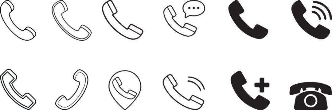Phone Call Vector Icon Set Customer Support Collection