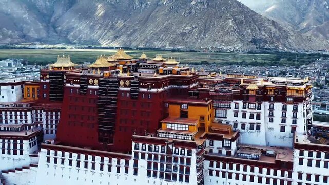 Breathtaking Potala Palace Aerial Footage 4K