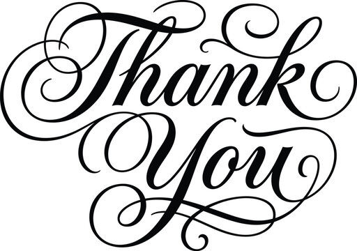 Elegant thank you cursive text design