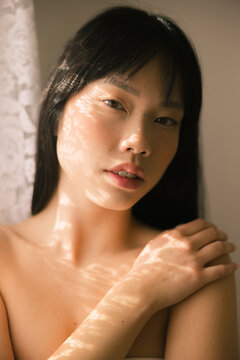 Portrait With Lace Shadow Pattern