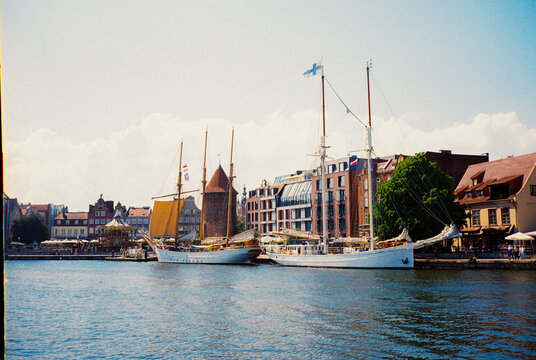 Historic sailing ships in Gdansk, Poland 