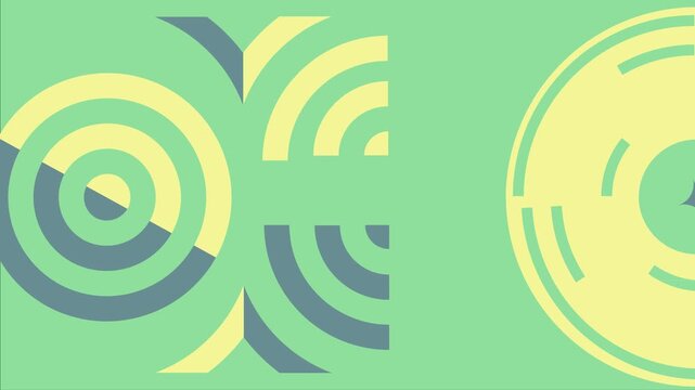 Abstract geometric motion background, with rotating circles, and minimalist shapes