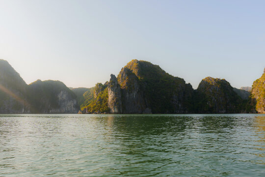 Limestone karst mountain in Ha Long Bay, Vietnam 