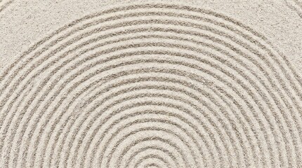 Obraz premium Zen garden sand raked in circular patterns for meditation