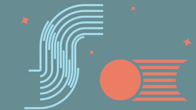 Abstract motion with geometric lines and shapes animation