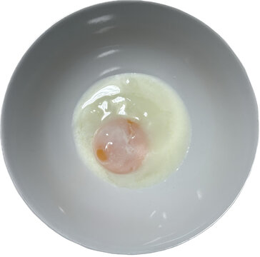 isolated a bowl pf soft-boiled egg, protein-rich breakfast