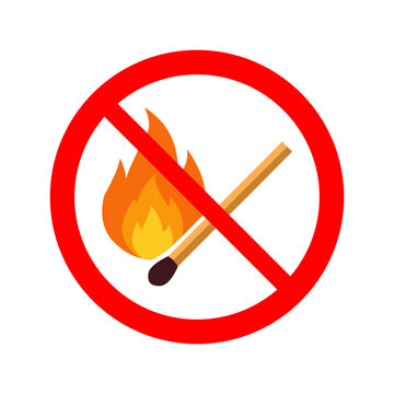 No Fire Prohibition Warning Sign Safety Vector Illustration. Resizable and editable, EPS 10.