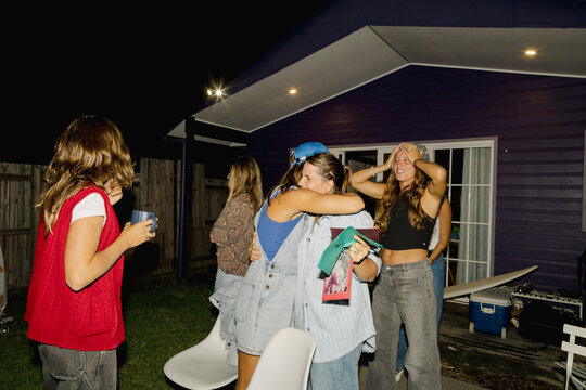 UGC Friend hugging birthday celebrant after opening gift at party