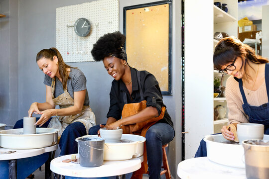 Artisans Create Pottery in Clay Workshop