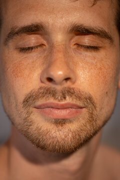 Handsome man with freckles