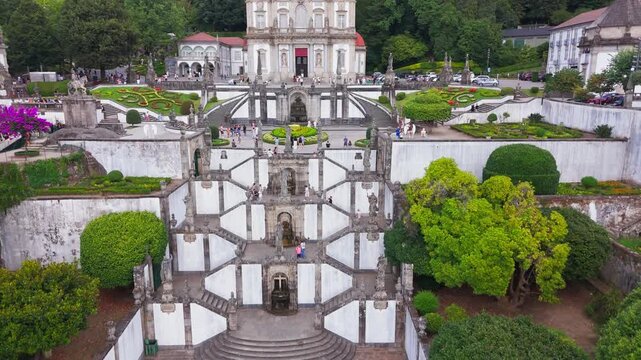 Aerial View of Santuario do Bom Jesus do Monte, Braga, Portugal