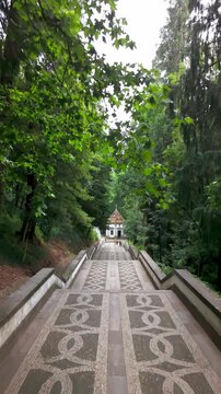 Establishing Shot of Via Sacra, Braga, Portugal