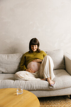 Pregnant Woman Resting at Home During Third Trimester