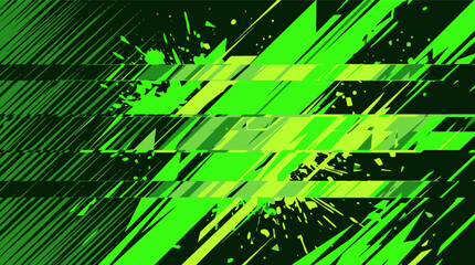 Abstract racing background with neon green speed lines, dynamic geometric sports vector texture, aggressive motion blur effect for gaming and automotive design © 成 sнıηяα тєηsєı ツ