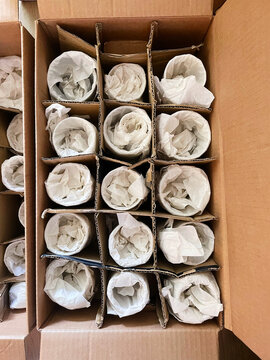 Carefully Packed Drinking Glasses For Relocation