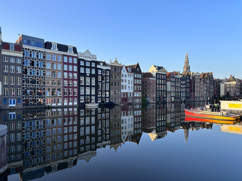 Amsterdam houses along a canal 