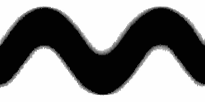 Halftone sine wave pattern on a white background a repeating series of curved lines