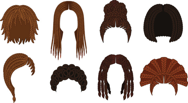 Braided and Textured Hairstyle Collection with Locs Buns Ponytails and Protective Hair Designs
