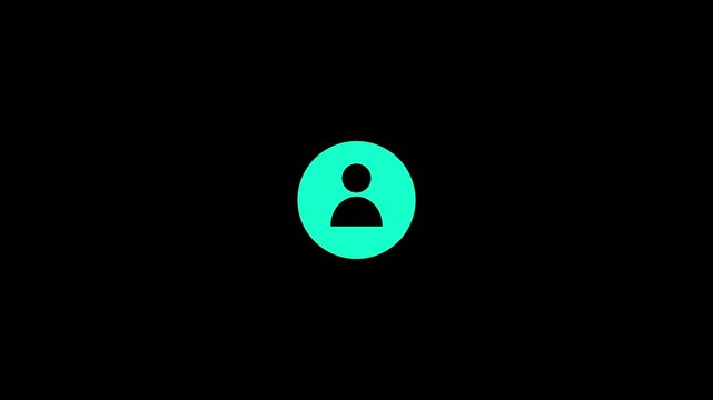 User Icon Circle Profile Avatar Account Symbol Motion Graphic Interface Element