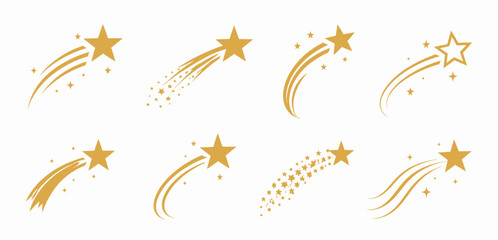 Gold Shooting Star Icon Vector © eduard