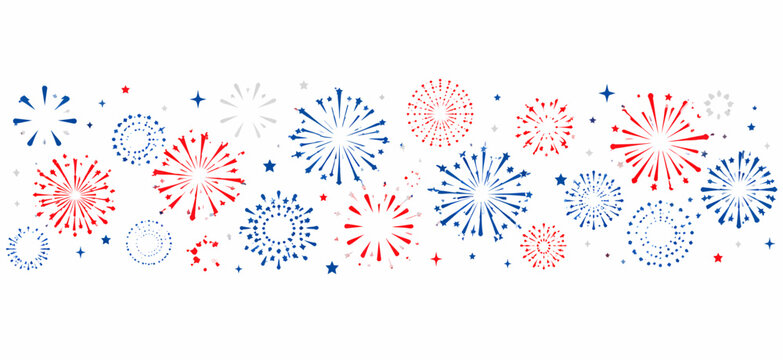 USA Fireworks Pattern Border for 4th of July