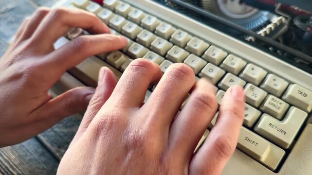 Hands Typing on Computer Keyboard &ndash; Close-Up of Keyboard Use, Office Work and Technology Concept, 4K Video