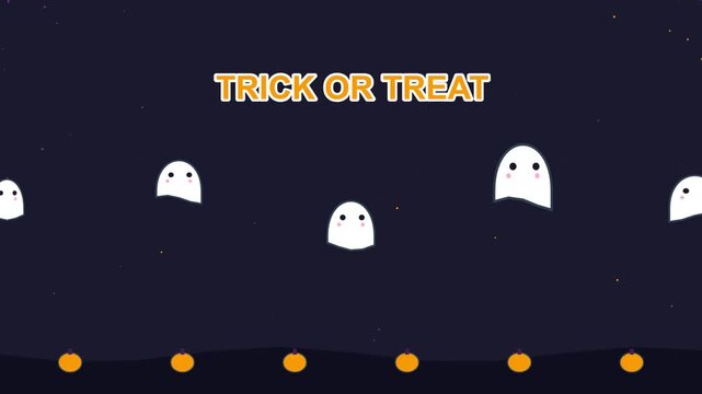 Cute Animated Halloween Trick or Treat Ghost Background
