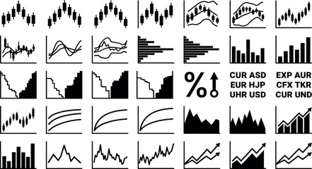 Fototapeta premium Financial market and stock trading chart symbols