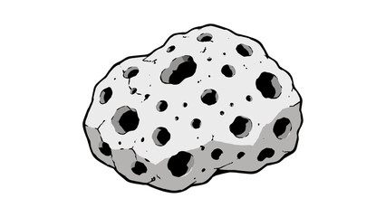 Hand drawn porous rock isolated on white background © Artstock