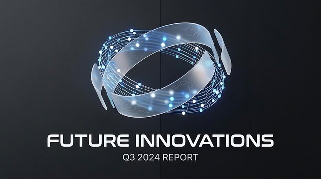 Glowing glass ring logo for corporate innovation report