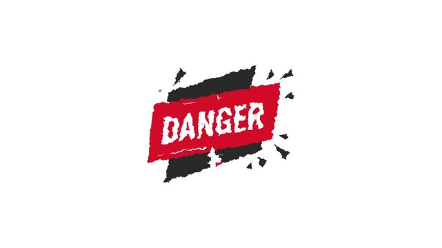 Retro VHS Style Danger Viewer Discretion is Advised Glitch white Screen Motion Graphics.