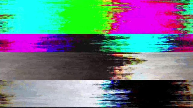Glitch and Pixel Noise Effects on Video. Abstract Digital Animation. 4K Animation.