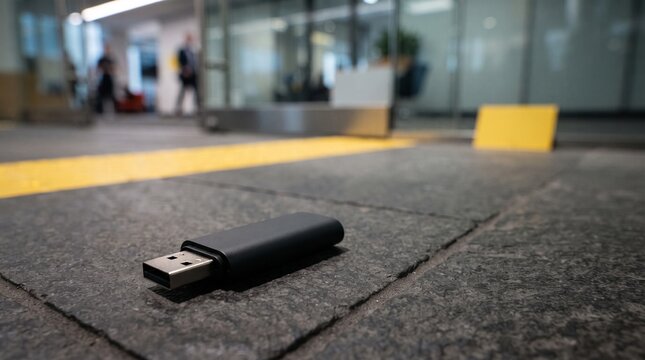 Suspicious USB drive found at a workplace entrance drill