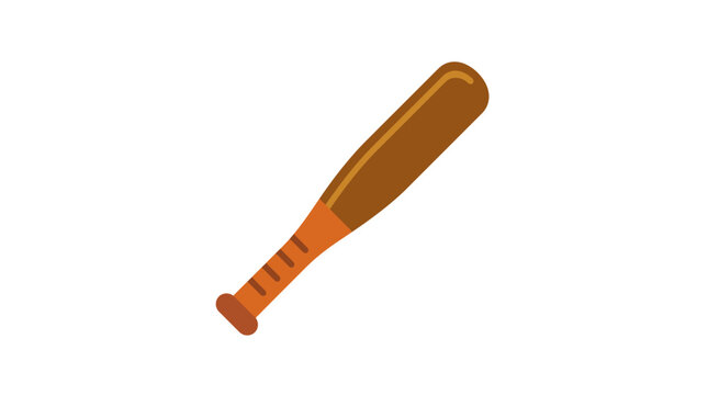 Dark wooden baseball bat graphic with textured handle.
