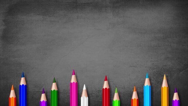 Back to School Animated Background, Colorful Education Motion Graphics with School Supplies Loop