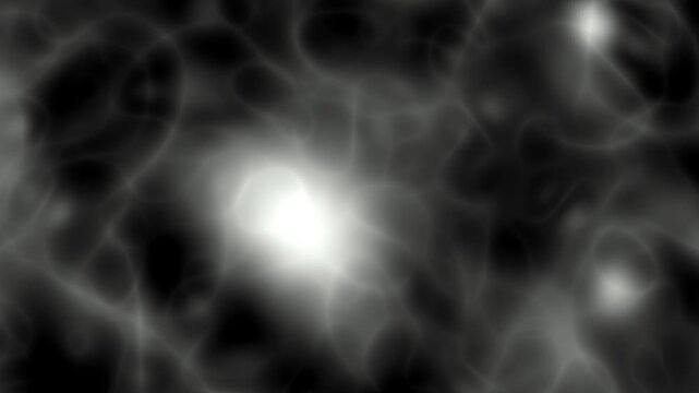 Abstract motion blur swirls in grayscale. Central glow pulses softly through swirling darkness
