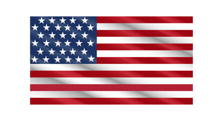 Fototapeta premium High Quality Realistic Waving American Flag Vector with Soft Fabric Folds and USA Patriotic Banner