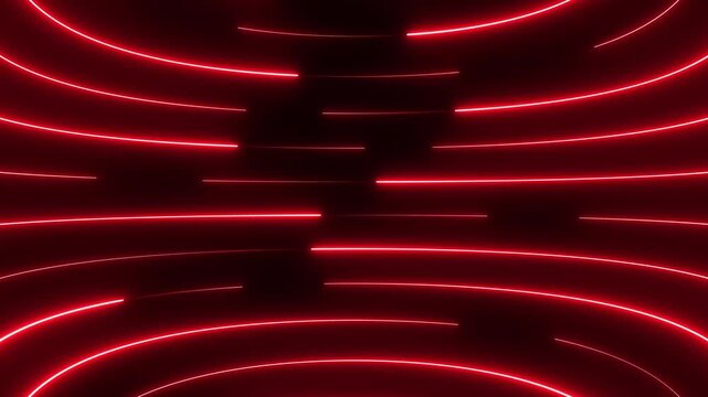 Neon lights blinking lines moving animation. Seamless loop animation of glowing neon line. Animated horizontal glowing neon line. Neon color lines as colorful laser wallpaper.
