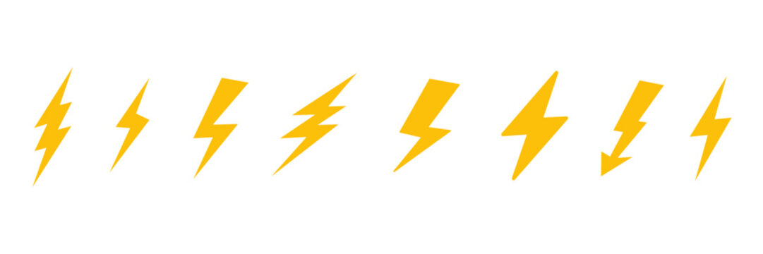 lightning bolt icon, vector illustration of lightning Bolt 