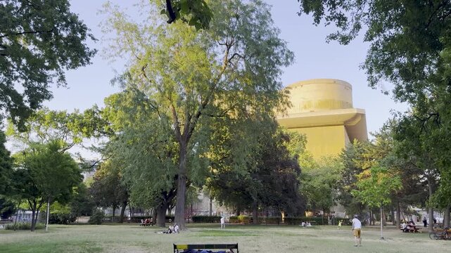 Arenbergpark Flak Tower Anti Aircraft Gun Tower in Vienna Austria