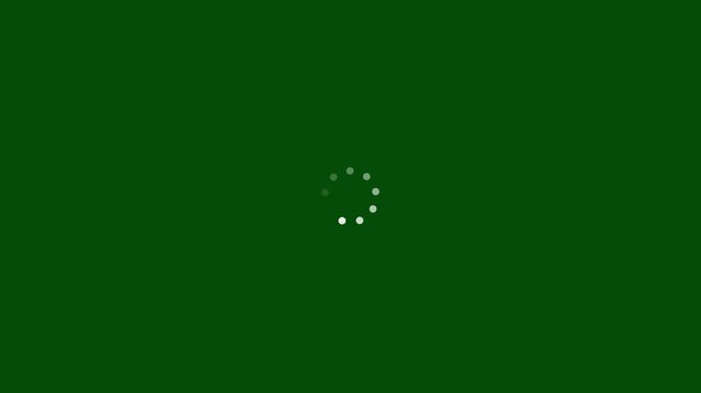 White  Loading wheel animation . Animation  circle loading gif video icon. Loading circle animation. Seamless Loop. Dots, circle and animation icon for Green  background 4k stock  video.
