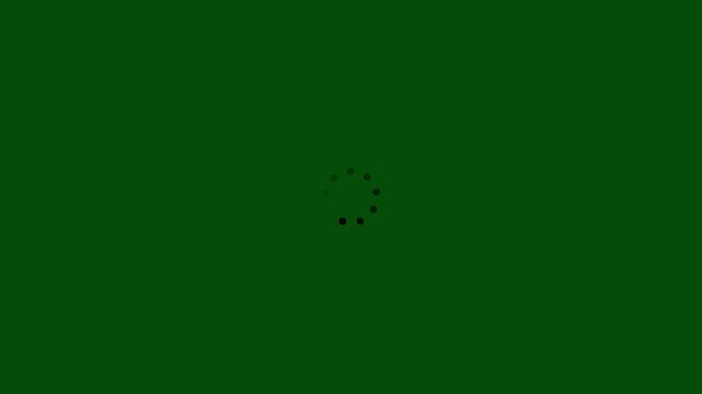 Black Loading wheel animation . Animation  circle loading gif video icon. Loading circle animation. Seamless Loop. Dots, circle and animation icon for Green background 4k stock  video.