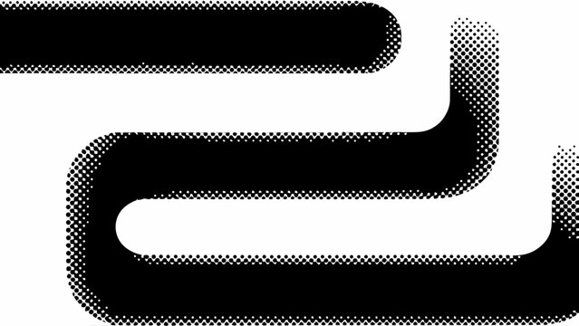 Wavy line with halftone dots on a white background a bold black graphic element wave pattern abstract